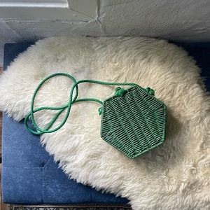 Zara Green Weave Bag